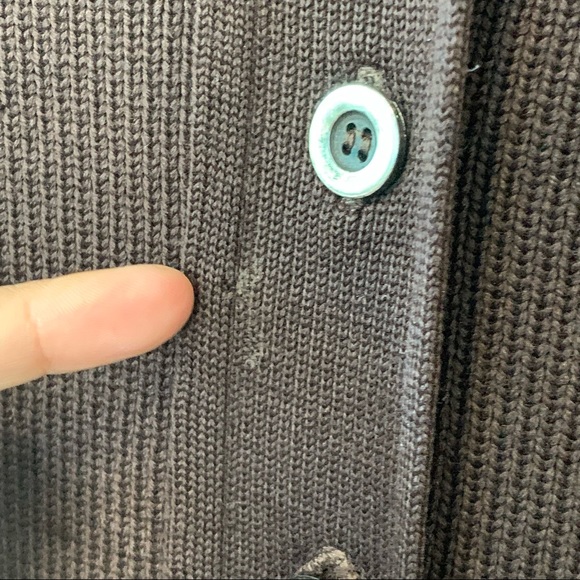 Vintage 70s? Jaeger Brown Wool Button Up Sweater Jacket Point Collar Size 38 - Picture 10 of 12